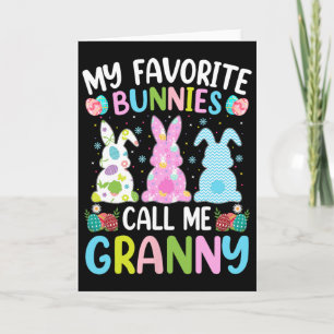 Cartão Vovó Bunny Meus Coelhinhos Favoritos Me Chamam de