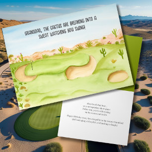 Cartão Vovô, Campo de Golfe no Deserto em Aquarela de Ani