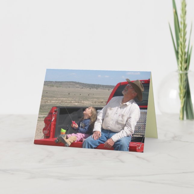 Cartão Vovô Cowboy Aniversário - Ocidental (Frente)