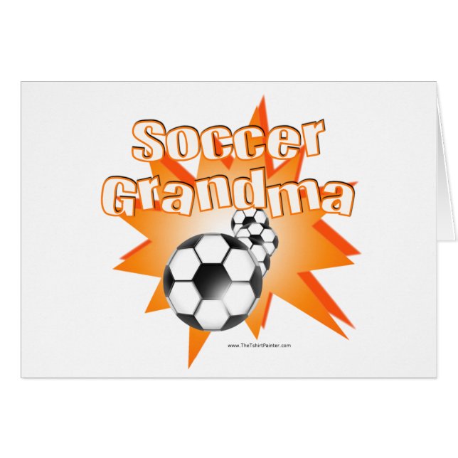 Cartão Vovó de futebol (Frente Horizontal)