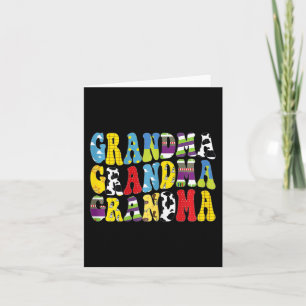 Cartão Vovó de Groovy que Corresponde à Família Aniversár