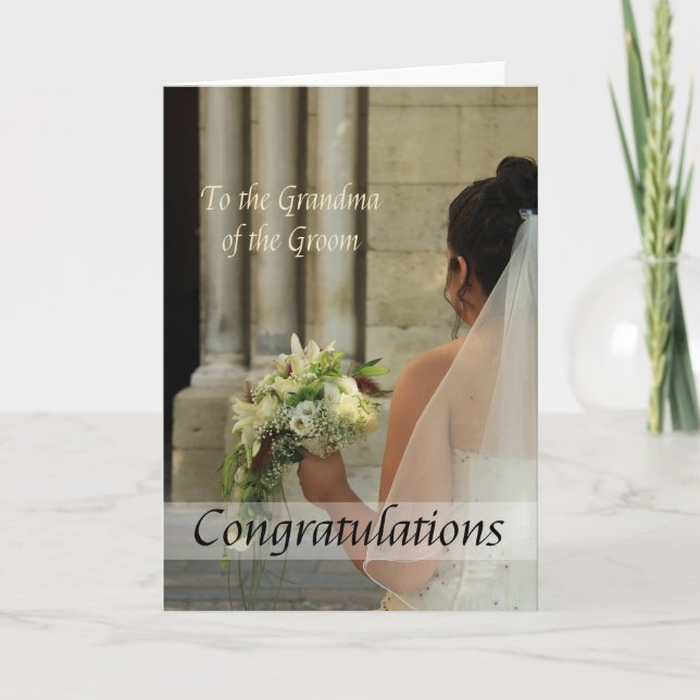 Cartão Vovó dos parabéns de casamento do noivo (Frente)