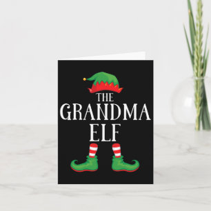 Cartão Vovó Elf Correspondente Grupo Xmas Família Engraça