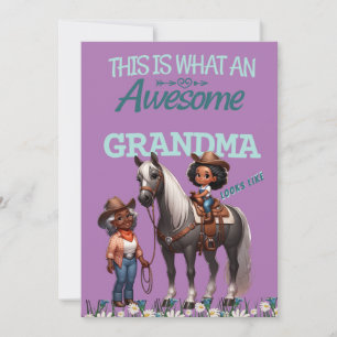 Cartão Vovó Incrível Cowgirl Dia das Mães Personalizado