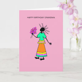 Cartão Vovó Inspiradora Floral e Abstrato