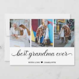 Cartão Vovó Mais Querida Personalizada 3 Colagem de Fotos