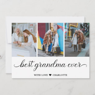 Cartão Vovó Mais Querida Personalizada 3 Colagem de Fotos