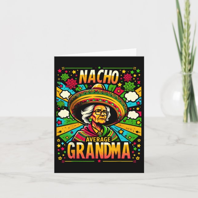 Cartão Vovó Nacho Média Presente Engraçado Cinco De Mayo  (Frente)