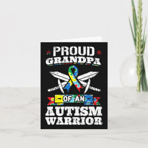 Cartão Vovô Orgulhoso De Um Guerreiro Autismo Autista Awa