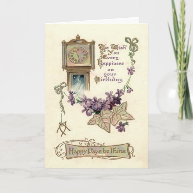 Cartão Vovô Relógio Esqueça-Me Não Sai (Frente)