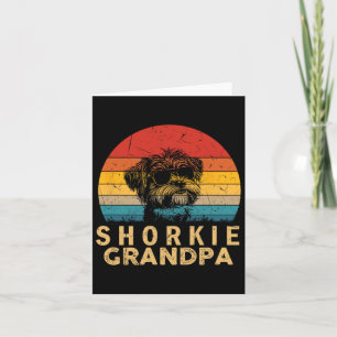 Cartão Vovô Retro Shorkie Amantes de Cães Pai da Pata Dia