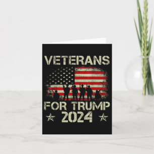 Cartão Vovô Veteranos Para Trump 2024 American Flag 4th