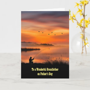 Cartão Vovô Vovô Feliz Pesca de Dia de os pais