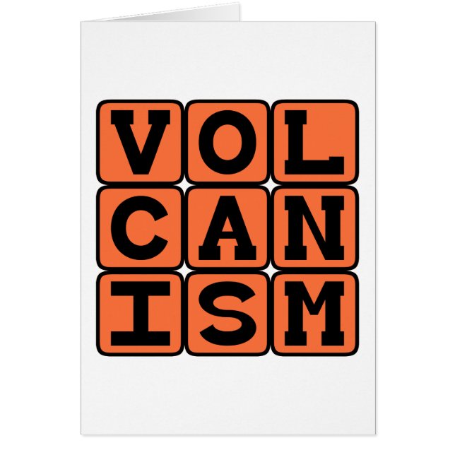 Cartão Vulcanismo, Erupção de Rocha Fundida (Frente)