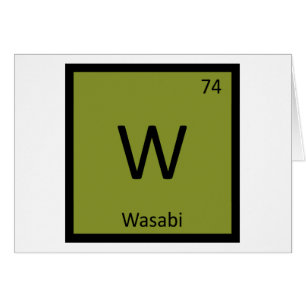 Cartão W - Símbolo da mesa periódica da química de Was