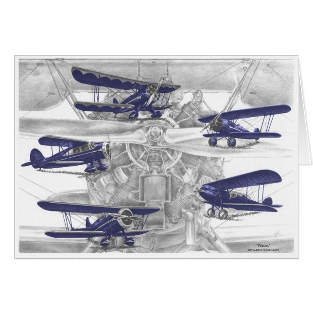 Cartão Waco Biplane (Frente Horizontal)