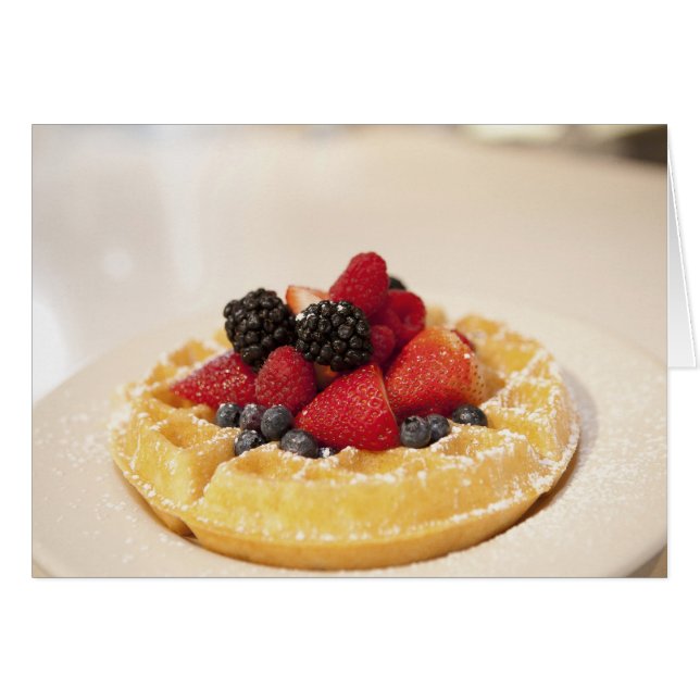 Cartão waffle de fruta fresca (Frente Horizontal)
