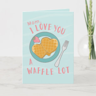 Cartão Waffles coração design personalizado Dia das Mães