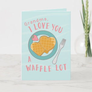 Cartão Waffles do Coração para design personalizado de an