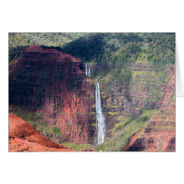 Cartão Waipoo cai na garganta de Waimea em Kauai