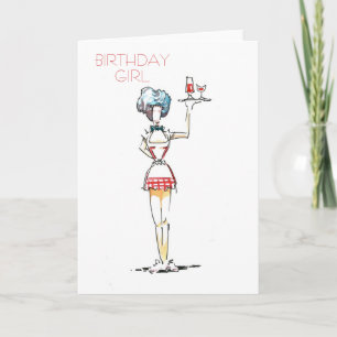 Cartão Waitress Birthday Girl Card