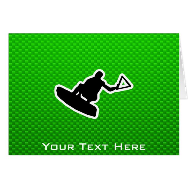 Cartão Wakeboarder verde (Frente Horizontal)
