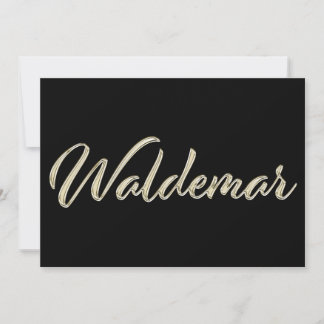 Cartão Waldemar Name white gold Handwriting Karte