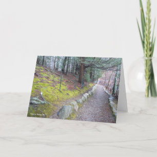 Cartão Walking trail at Walden Pond, greeting card