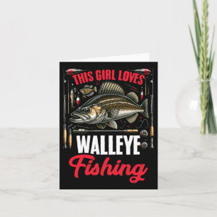 Cartão Walleye caçando ladrão de peixes que esta garota a