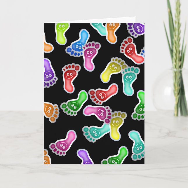 Cartão Wallpaper de Pés Felizes (Frente)