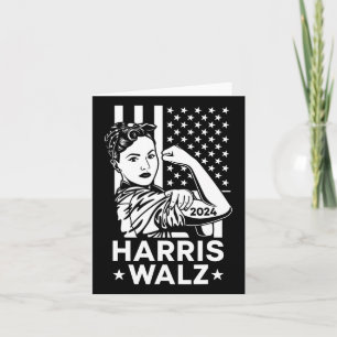 Cartão Waltz 2024 Usa Flag Kamala Harris Tim Walz Walz 2