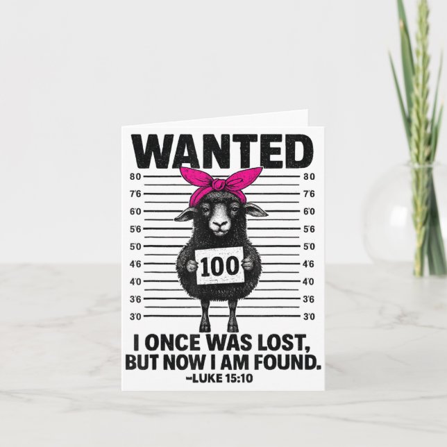 Cartão Wanted I Once Was Lost Funny Sheep Quotes Jesus Ch (Frente)