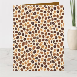 Cartão Warm Coffee Bean Roast Tones Seamless Pattern