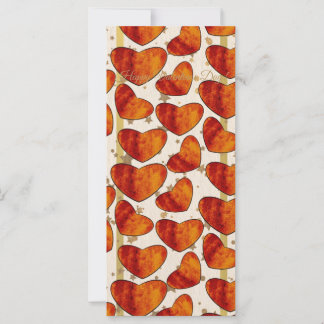 Cartão Warm Terracotta Hearts Pattern Happy Valentine’s D