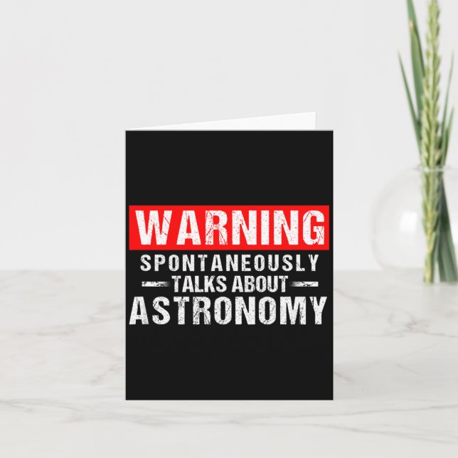 Cartão Warning Sntaneously Talks About Astronomy Teacher  (Frente)