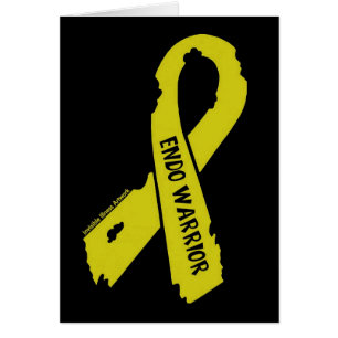 Cartão Warrior/ torn ribbon...Endometriosis