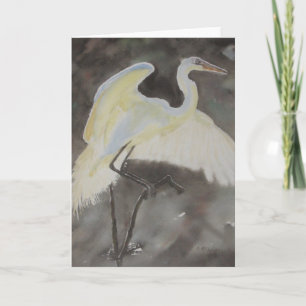 Cartão Wary Landing Card Watercolor por E.McClellan