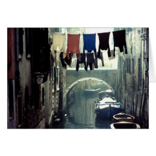 Cartão Washday em Veneza Italia