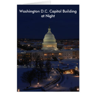 Cartão Washington D.C. Capitol Building in Winter Night