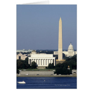 Cartão Washington DC Skyline com o Capitólio 2 dos EUA