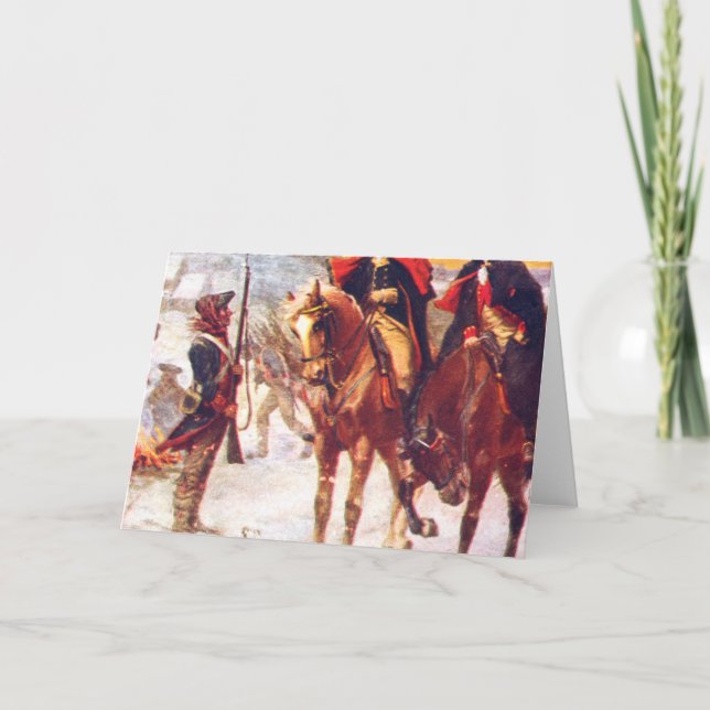 Cartão Washington E Lafayette No Vale Forge (Frente)