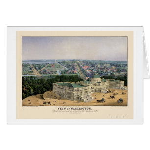Cartão Washington, mapa panorâmico da C.C. - 1852