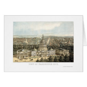 Cartão Washington, mapa panorâmico da C.C. - 1857