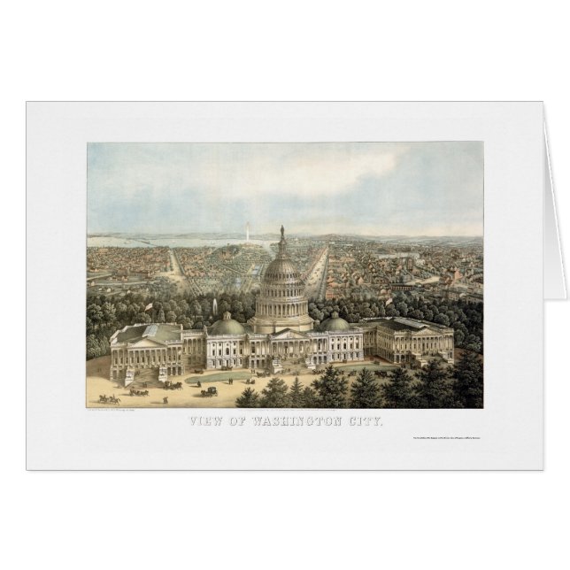 Cartão Washington, mapa panorâmico da C.C. - 1857 (Frente Horizontal)