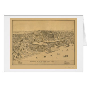 Cartão Washington, mapa panorâmico da C.C. - 1872