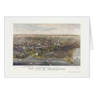 Cartão Washington, mapa panorâmico da C.C. - 1880