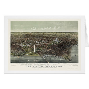 Cartão Washington, mapa panorâmico da C.C. - 1892
