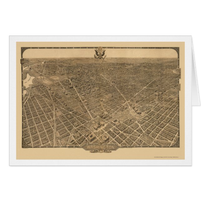 Cartão Washington, mapa panorâmico da C.C. - 1921 (Frente Horizontal)