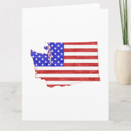 Cartão Washington Shaped American Flag Patriotic