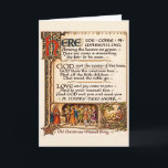 Cartão Wassail<br><div class="desc">Wassail Christmas Carol. Wassail is the act of toasting the gods for a bountiful harvest with a hot, spiced punch often associated with Christmas. Particularly popular in Germanic countries, the term itself is a contraction of the Middle English phrase wæs hæil, meaning "be healthy". The origins of the practice of...</div>